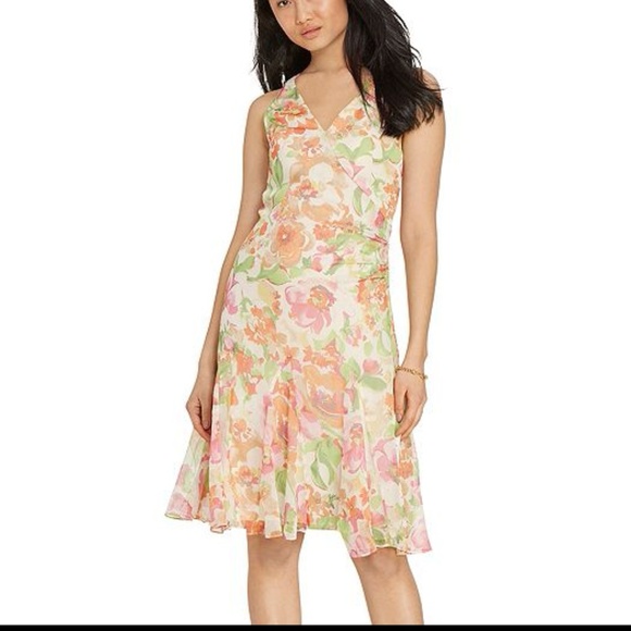 lauren ralph lauren floral georgette dress